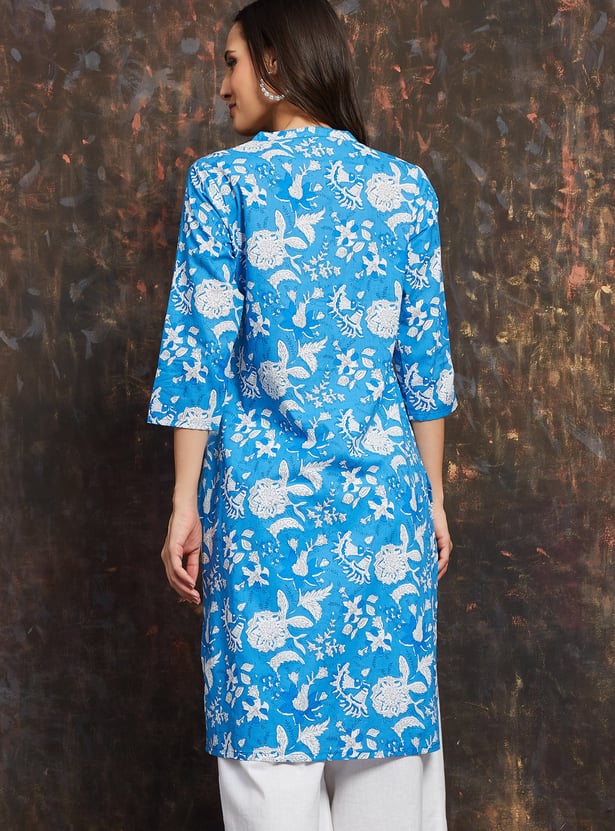 MELANGE Floral Print Straight Kurta