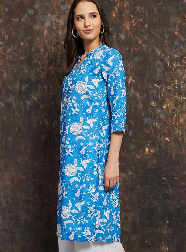 MELANGE Floral Print Straight Kurta