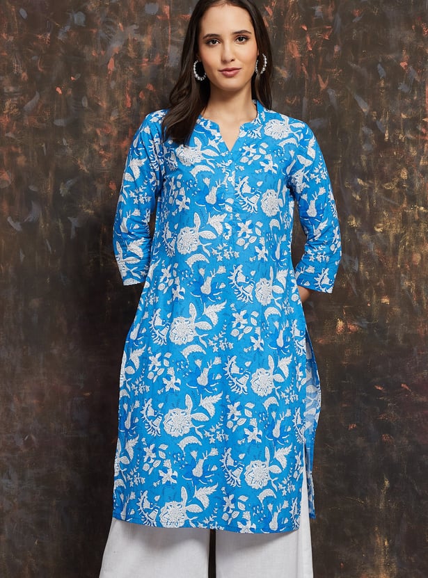 MELANGE Floral Print Straight Kurta