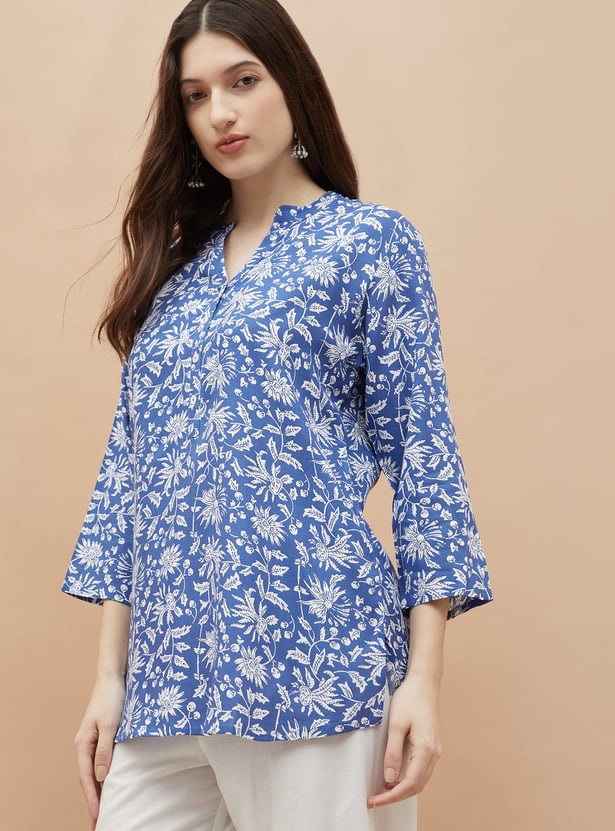 MELANGE Floral Print Straight Kurti