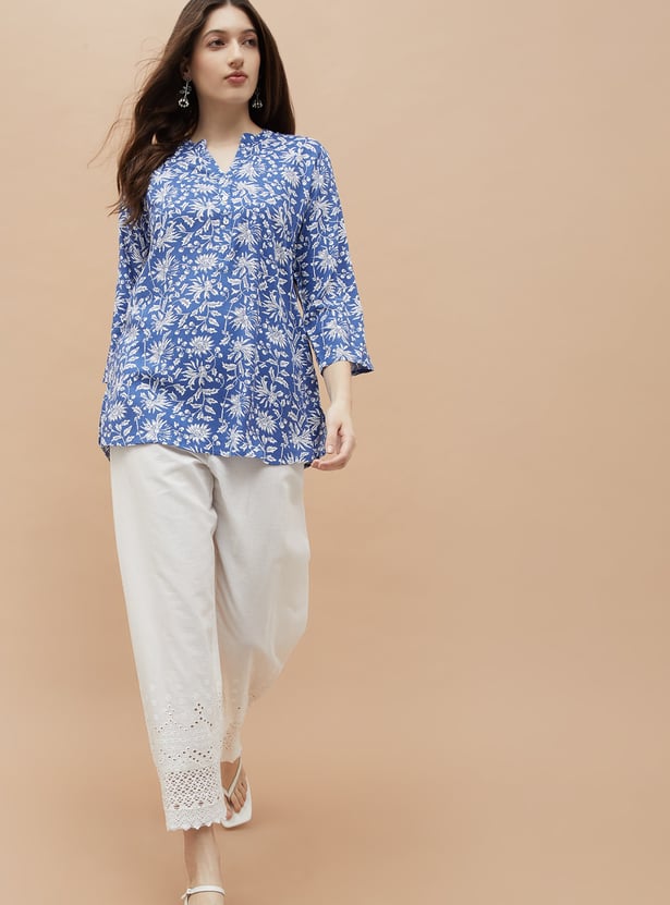 MELANGE Floral Print Straight Kurti