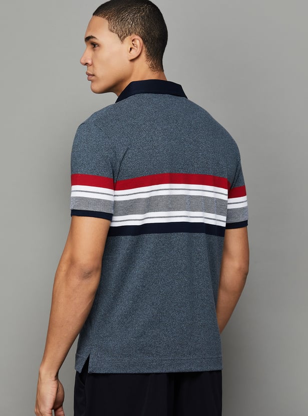 FAHRENHEIT Striped Polo T-shirt