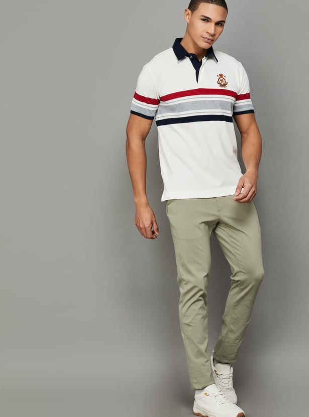 FAHRENHEIT Striped Polo T-shirt