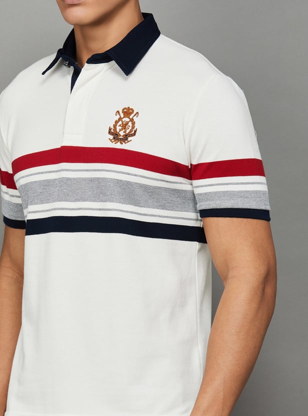 FAHRENHEIT Striped Polo T-shirt