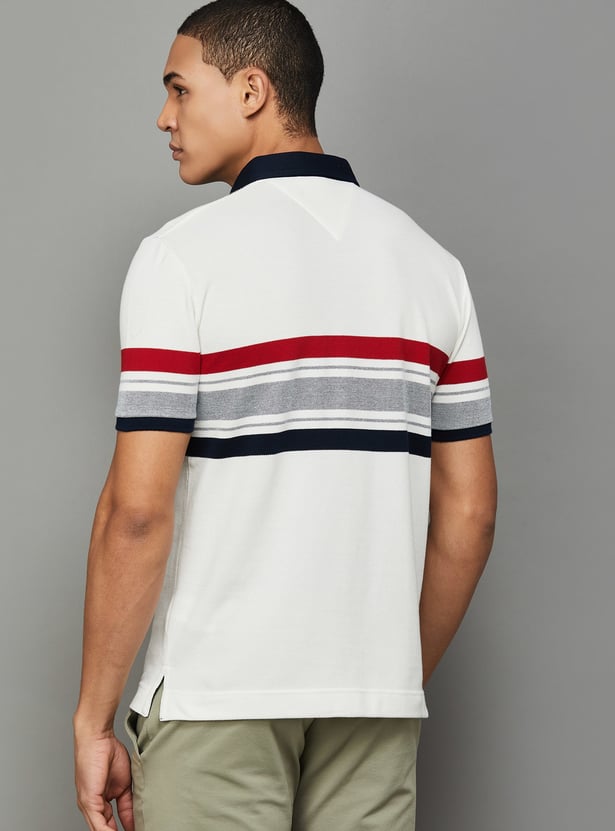 FAHRENHEIT Striped Polo T-shirt