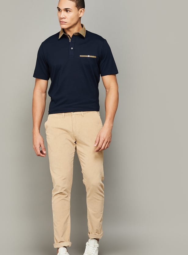 FAHRENHEIT Polo T-shirt with Printed Trim