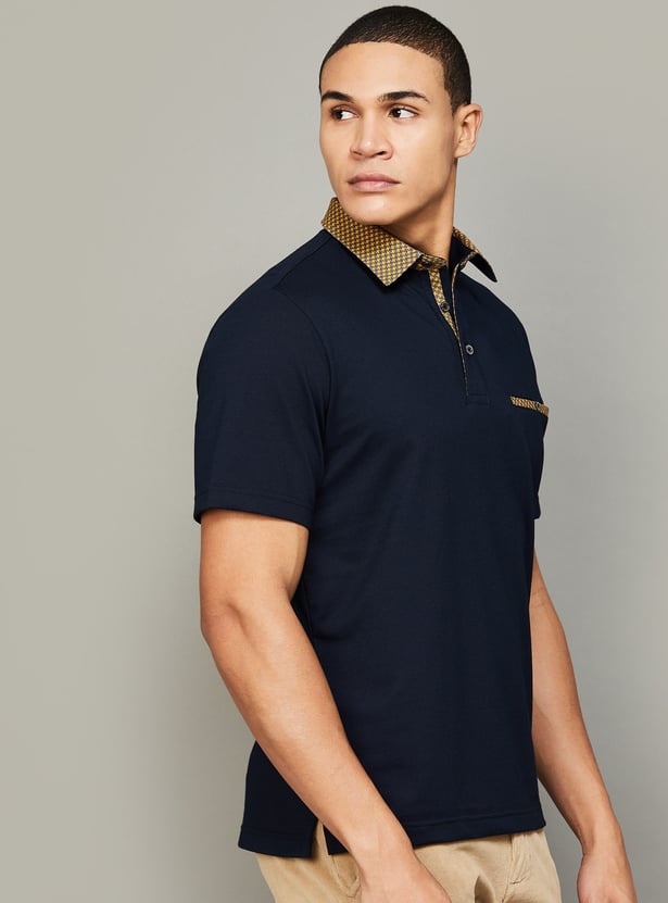 FAHRENHEIT Polo T-shirt with Printed Trim