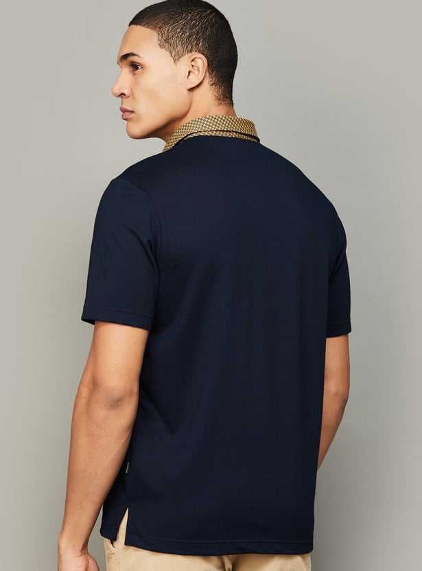 FAHRENHEIT Polo T-shirt with Printed Trim