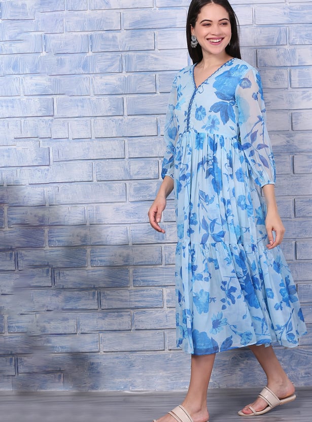 W Floral Print A-line Dress