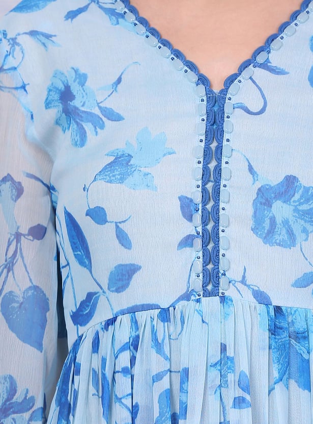 W Floral Print A-line Dress