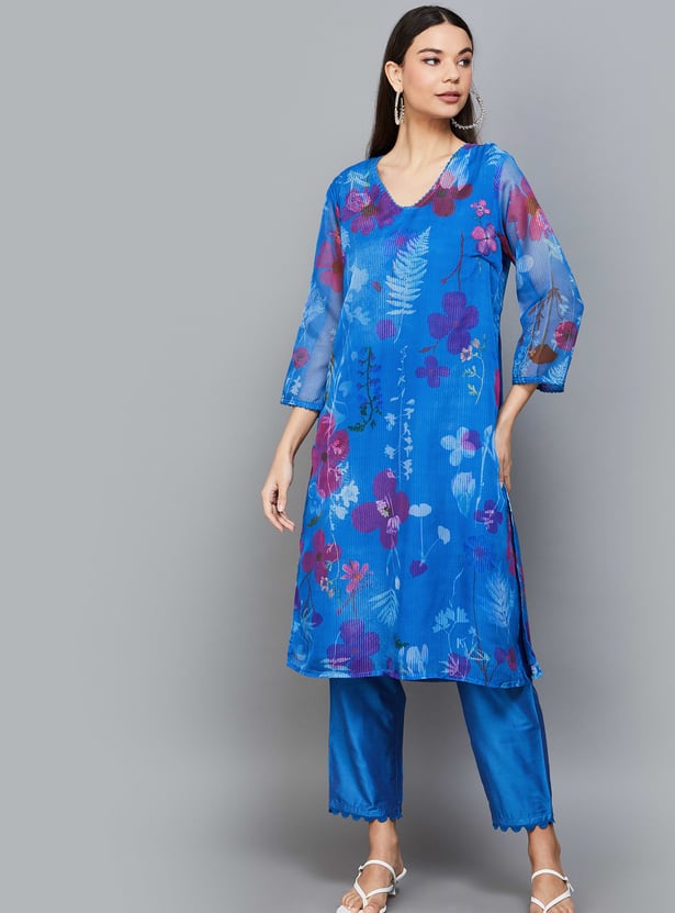 W Floral Print Straight Kurta