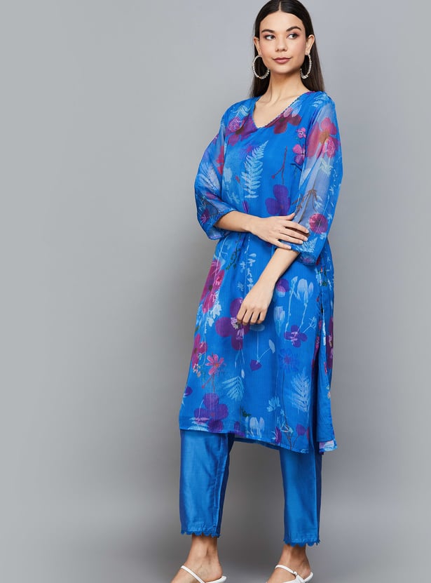 W Floral Print Straight Kurta