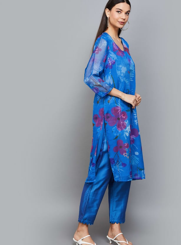 W Floral Print Straight Kurta
