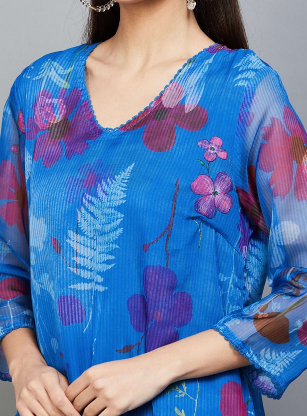 W Floral Print Straight Kurta