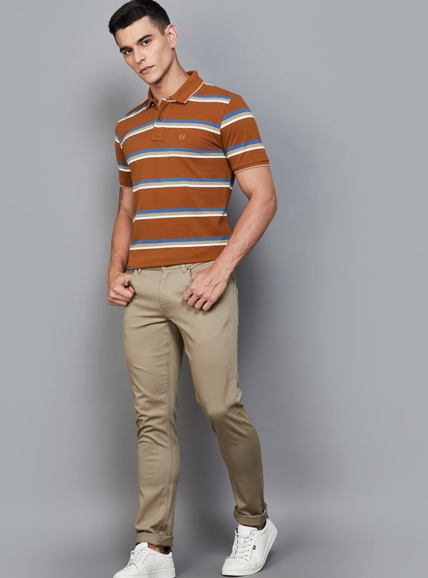 FAHRENHEIT Striped Polo T-shirt