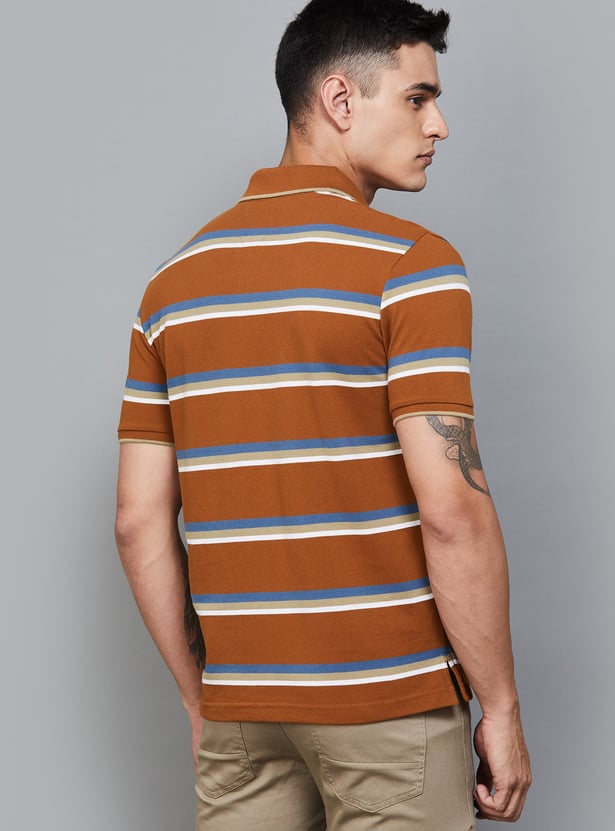 FAHRENHEIT Striped Polo T-shirt