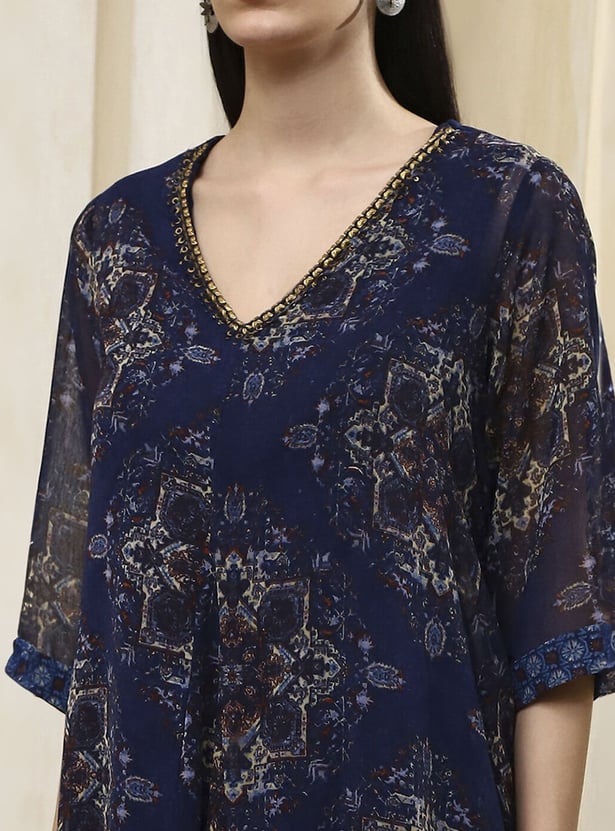BIBA Printed A-line Dress with Camisole