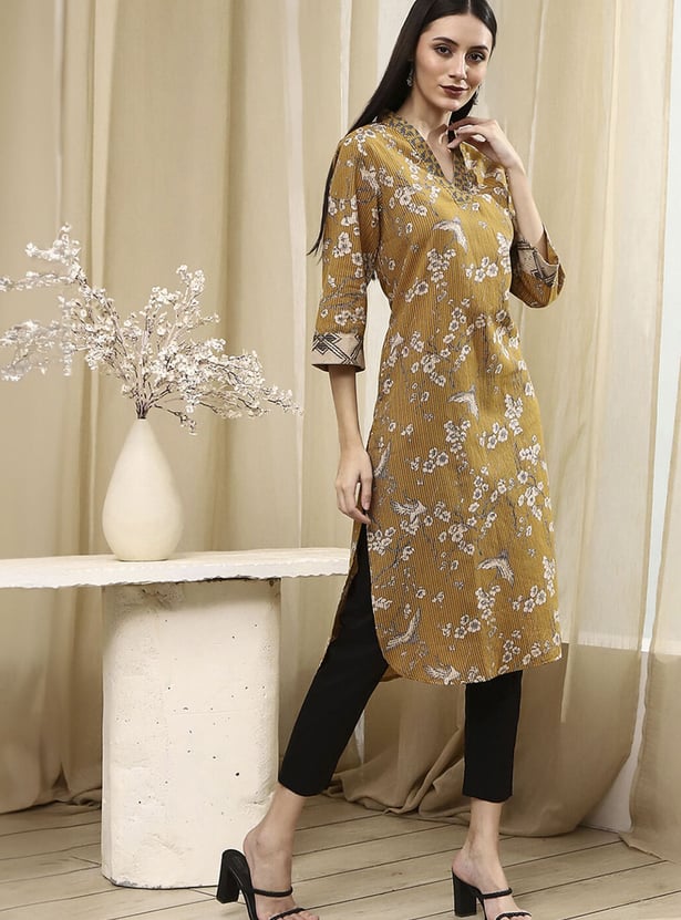 BIBA Floral Print Straight Kurta
