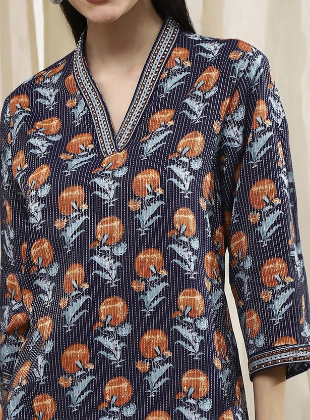 BIBA Floral Print Straight Kurta