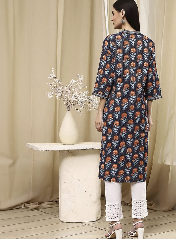 BIBA Floral Print Straight Kurta