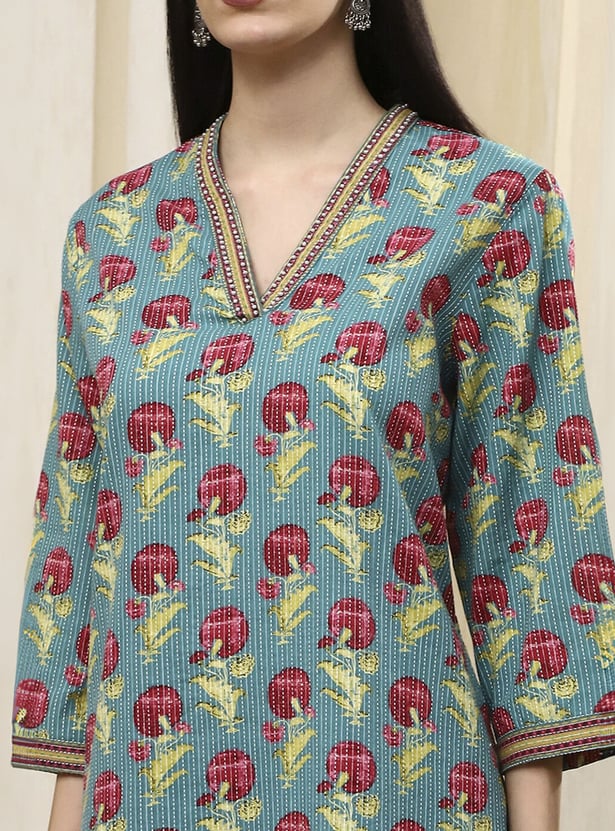 BIBA Floral Print Straight Kurta