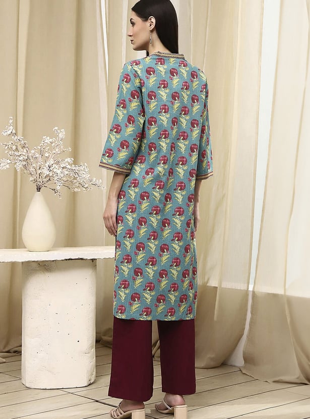 BIBA Floral Print Straight Kurta