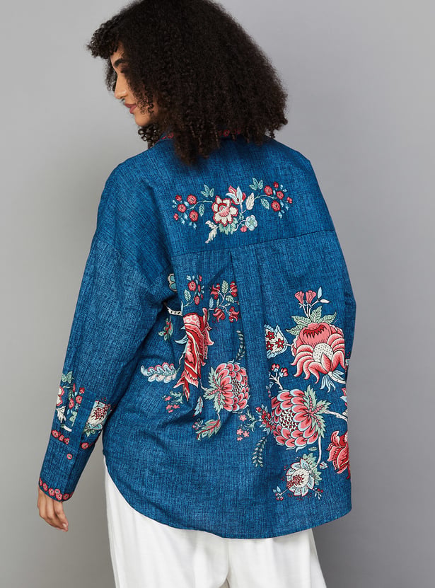 BIBA Floral Print Tunic with High Low Hem