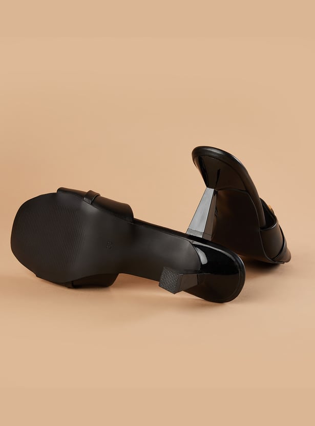 GINGER Metal Accent Spool Heels