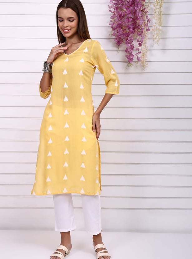 AURELIA Woven Design Straight Kurta