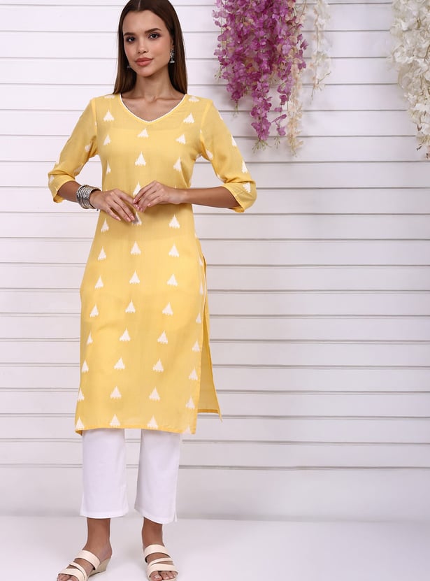 AURELIA Woven Design Straight Kurta