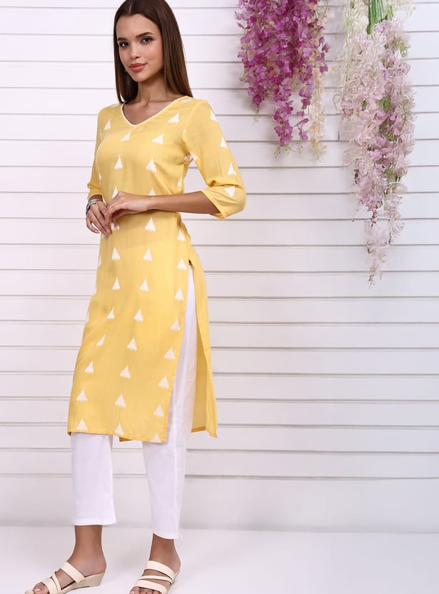 AURELIA Woven Design Straight Kurta