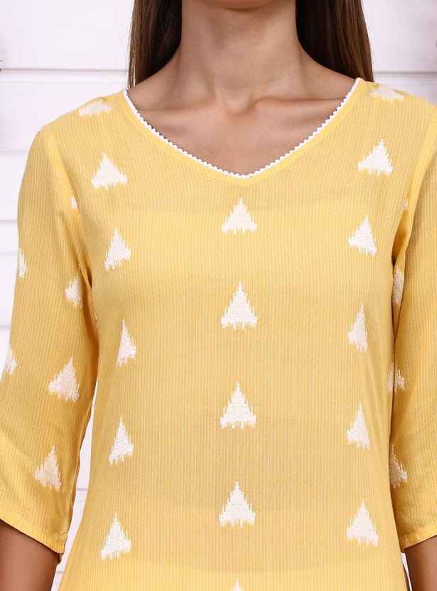 AURELIA Woven Design Straight Kurta