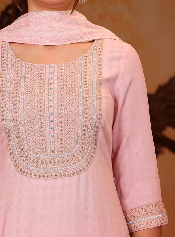AURELIA Printed Straight Kurta Set