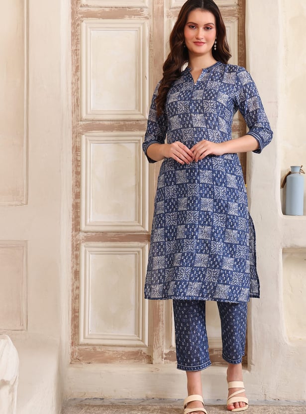 AURELIA Printed Straight Kurta Set