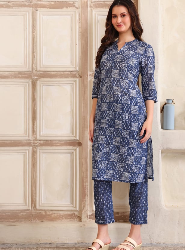 AURELIA Printed Straight Kurta Set