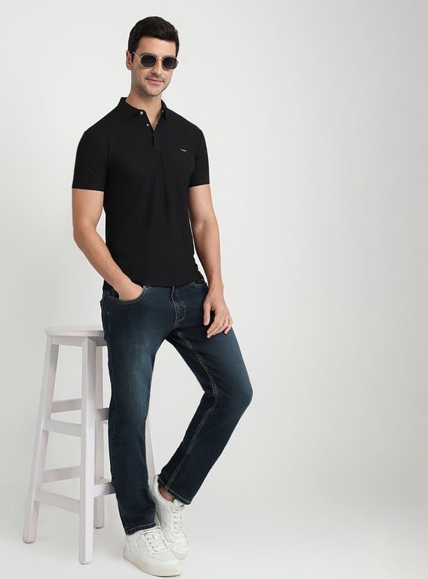 PARK AVENUE Solid Slim Fit Polo T-shirt