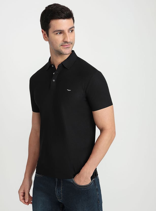 PARK AVENUE Solid Slim Fit Polo T-shirt