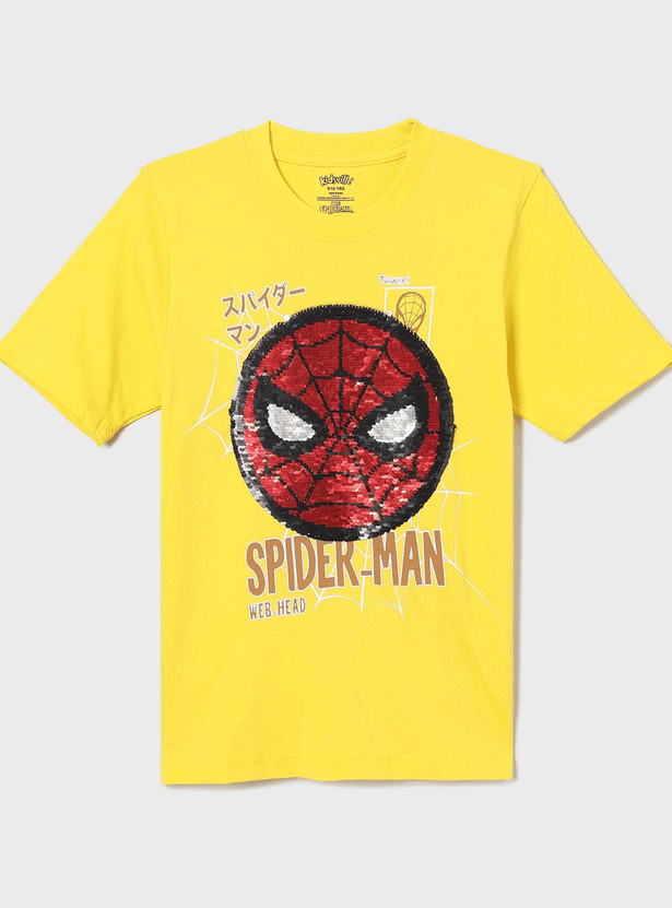 KIDSVILLE Boys Flip Sequin Spider-Man T-shirt