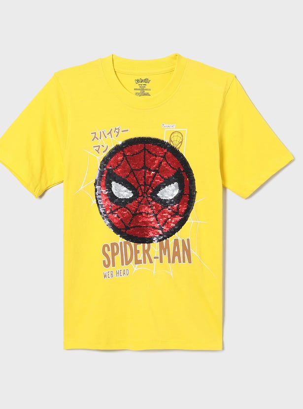 KIDSVILLE Boys Flip Sequin Spider-Man T-shirt
