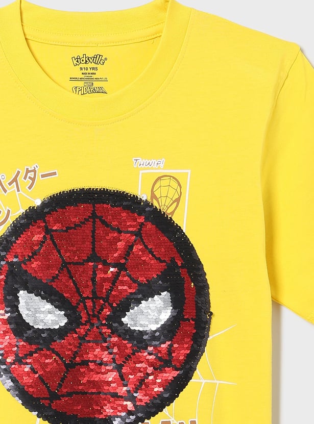 KIDSVILLE Boys Flip Sequin Spider-Man T-shirt