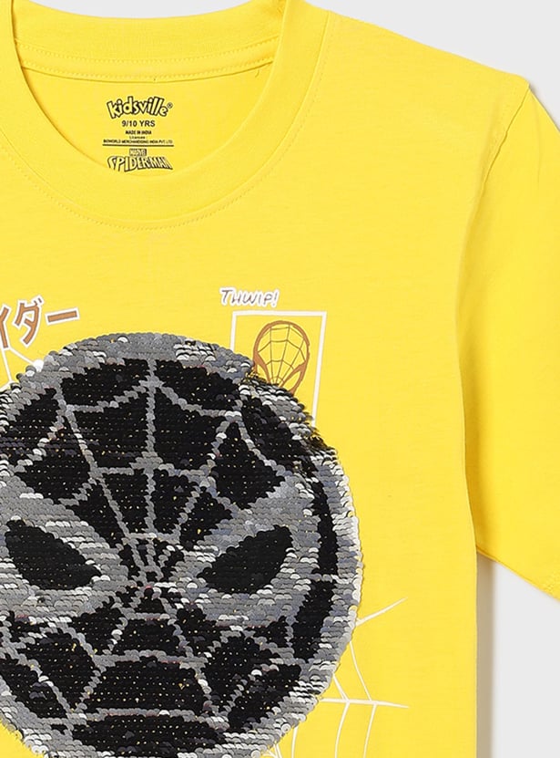 KIDSVILLE Boys Flip Sequin Spider-Man T-shirt