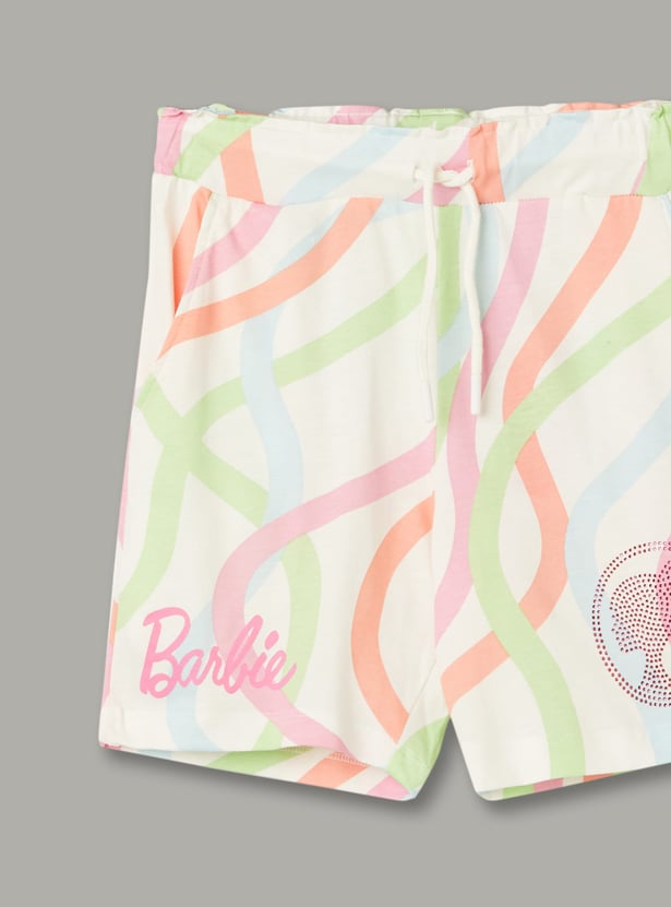 KIDSVILLE Girls Barbie Print Shorts