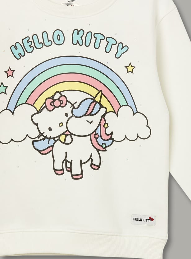 KIDSVILLE Girls Hello Kitty Print Sweatshirt