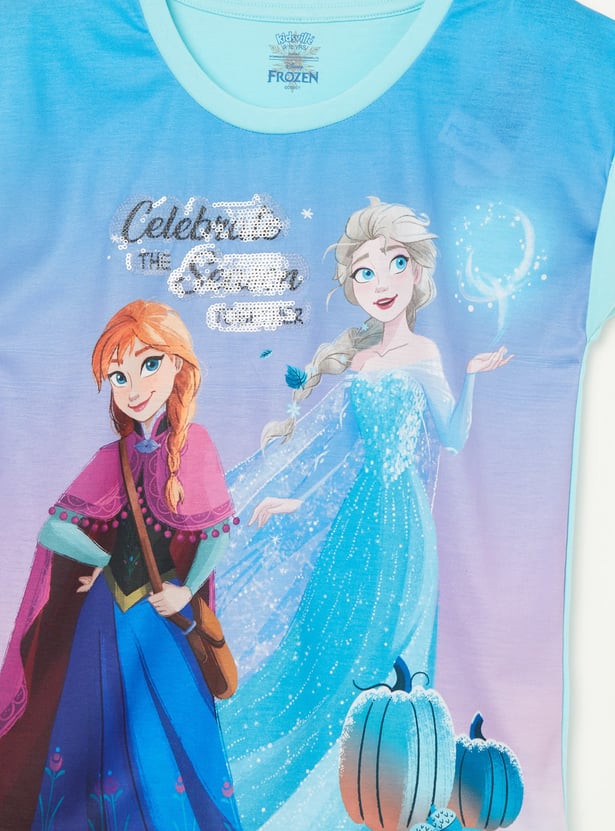 KIDSVILLE Girls Frozen Graphic Print T-shirt