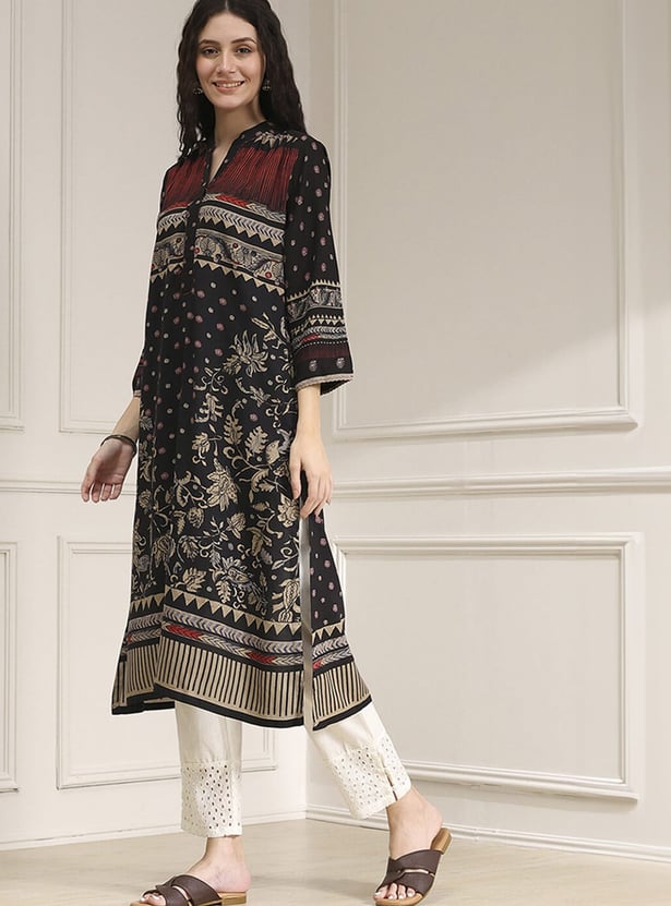 BIBA Ethnic Motif Printed A-Line Kurta