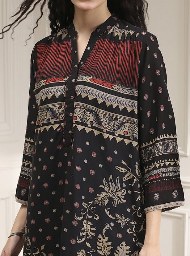 BIBA Ethnic Motif Printed A-Line Kurta