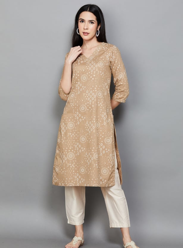 BIBA Bandhani Print Straight Kurta