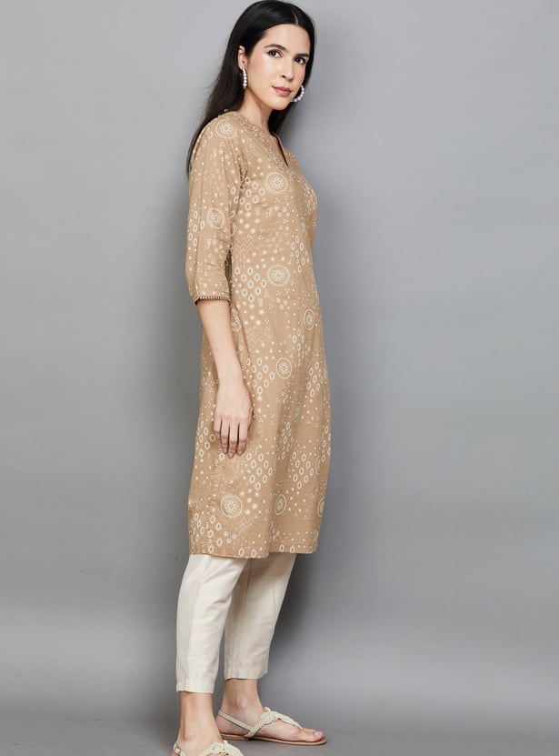 BIBA Bandhani Print Straight Kurta