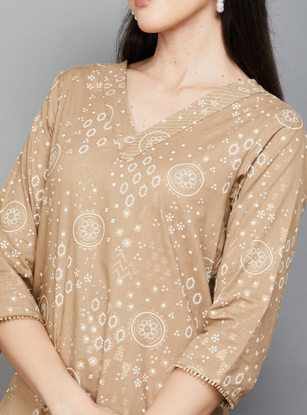 BIBA Bandhani Print Straight Kurta