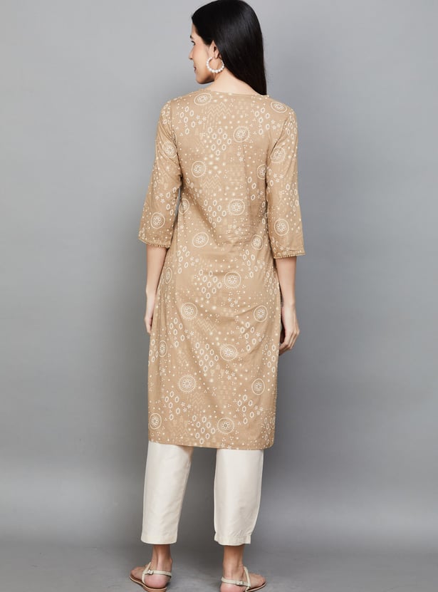 BIBA Bandhani Print Straight Kurta